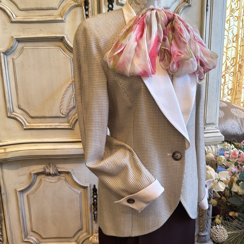 Christian Dior Designer Jacket & Matching Silk Skirt VINTAGE SZ 14 (8) Like New - Picture 8 of 12